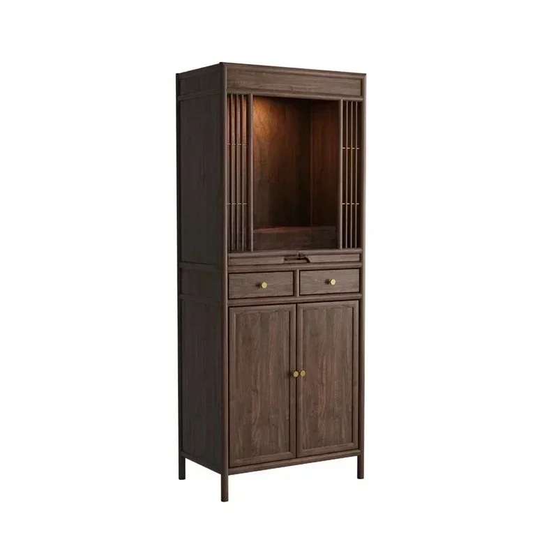 

A16 New Chinese Style Solid Wood Buddha Niche with Door Clothes Closet Household Altar Shrine Buddha Cabinet Altar