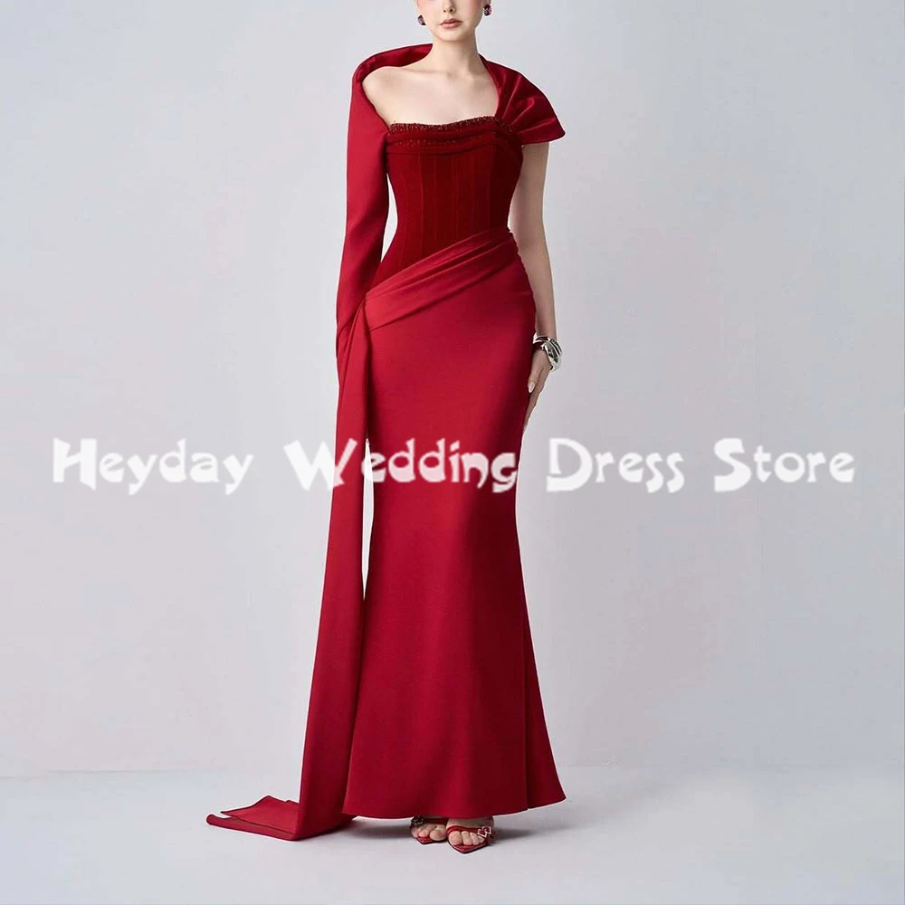 

Heyday Women's Customized Mermaid One-shoulder Evening Dresses With Long Sleeves Floor-Length Formal Elegant Party Dresses 2025