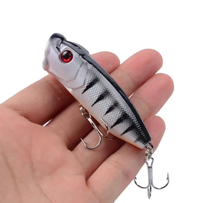 xgnvpy Hard Plastic Topwater Popper Wobblers Fishing Lures Artificial Tackle 6 Colors 6Hooks Hot Single Piece