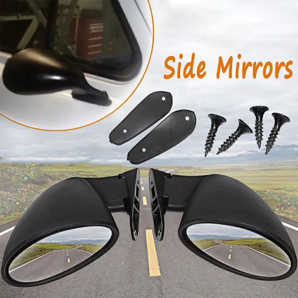 California Style Car Racing Side Wing Mirror Universal Left+ Right Classic Retro Bullet Kit Rearview Mirror