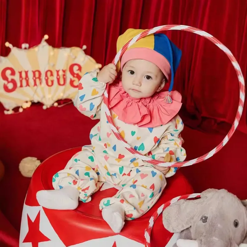 Halloween 2024 Autumn Korean Baby Costume Ins Circus Clown Style Boys Girls Baby Jumpsuit Baby Romper Outfits Festival Costumes image 5