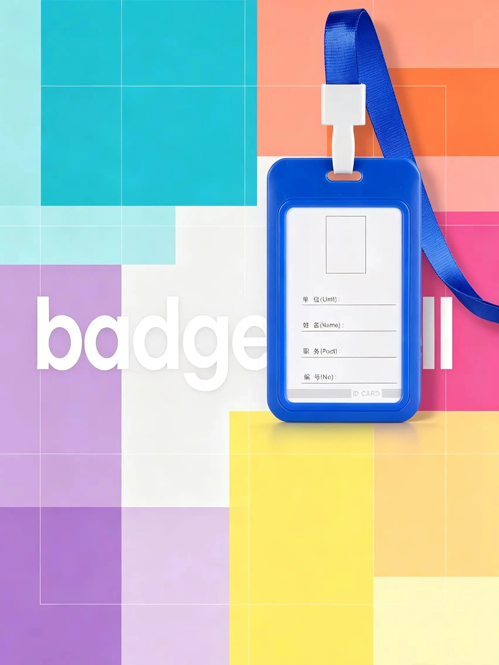 Work ID Card Holder With Lanyard, Multi-purpose Card Sleeve for Staff Badge, Access Control Card, Student Meal Bus Card