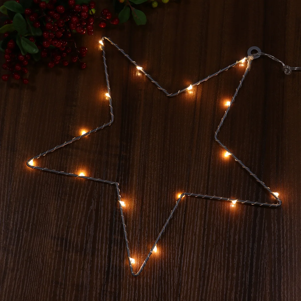 

2Pcs Christmas LED Lights Copper Wire Lamps Creative Star Shape Lamps Party Decor for Home Bar Restaurant without (Warm