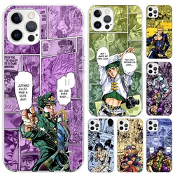 JoJo Bizarre Adventur Anime Phone Case for Iphone 16 15 14 13 12 Mini 11 Pro Max 16E X XS XR 7 Plus 8 SE 2020 Soft Funda Print S
