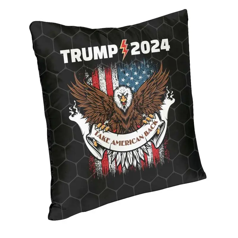 Custom Trump 2024 Eagle Modern Throw Pillow Covers Home Decor America USA Flag Cushion