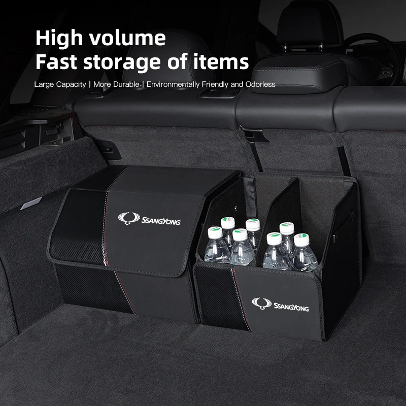 

Car Trunk Organizer Box Foldable Storage Tidying Bag Auto Accessories For SsangYong Korando 2015 2019 Rexton Actyon RODIUS