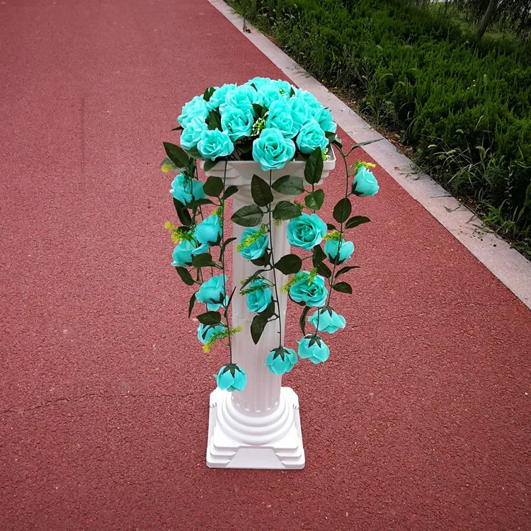 1PCS  86cm  Tall White Roman Column Road Cited Pillar Party Landscaping Flowerpot Holder For Holiday Wedding Decoration