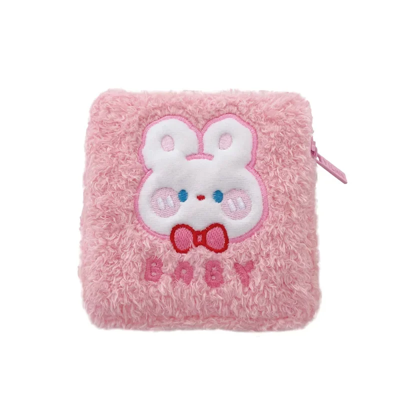 Creative Cute Plush Cartoon Zero Wallet Kawaii Coin Purse Children's Coin Pouch Kids Mini Purse Girl Sanitary Napkin Storage Bag