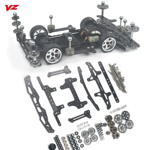 1Set FMA/S2/VZ Off Stage Advanced Kit Carbon Fiber Stays + Roller + Screws Tamiya Mini 4WD Car Modify Upgraded Parts