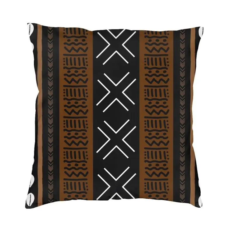 African Tribal Bogolan Cushion Cover Sofa Living Room Ethnic Bohemian Motif Square Throw Pillow Case 40x40