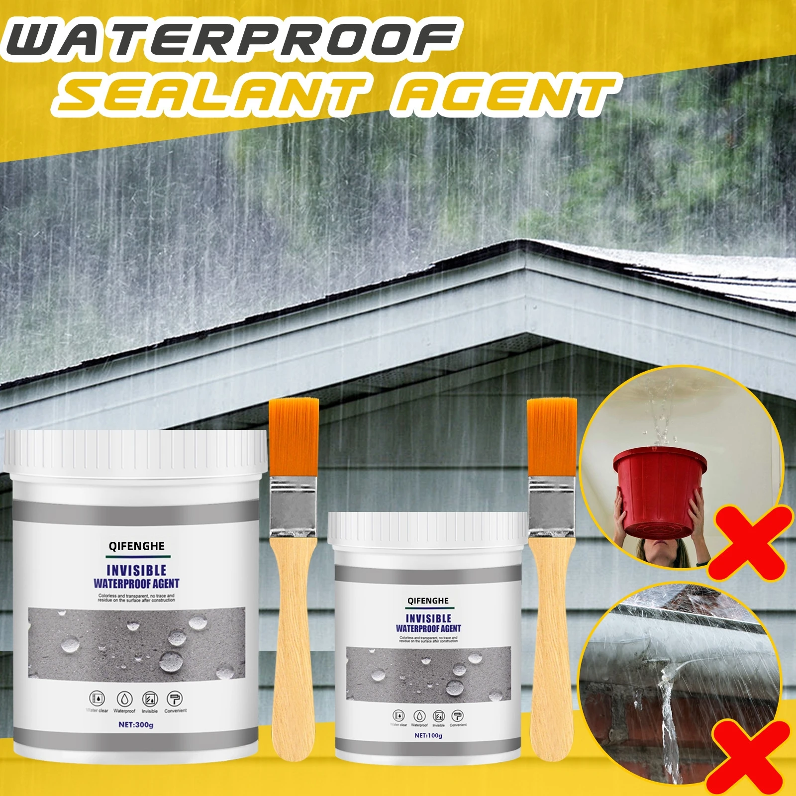 Invisible Waterproof Sealant Agent Fix Pipe Ceiling Leaks Form Transparent Protective Layer Long-lasting Waterproof Repair