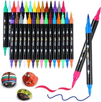 30 Colors Double Head Point Pen Acrylic Propylene Metal Marker Pen Hand Account Paintings Fine Arts Brush Set For Cardboard