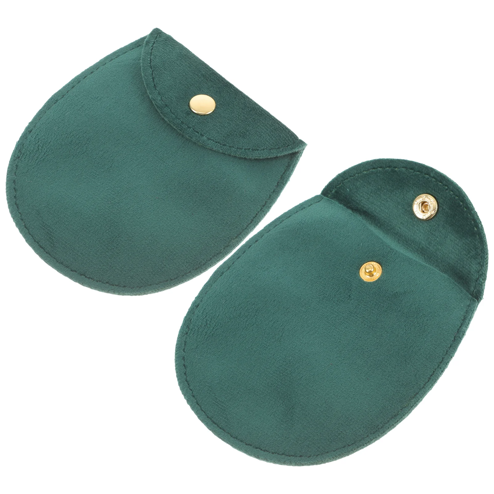 2 Pcs Velvet Bags for Pocket Watch Jade Accessories Green Large Half Circle Dustproof Scratch Resistant Storage Case Jewelry