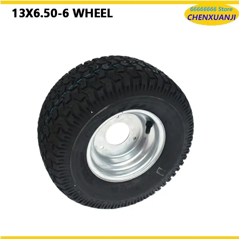 

Durable 13x6.50-6 Inch Road Tire with Rim Set Designed for ATV and Karting Applications