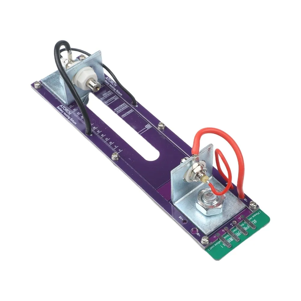 20A 4 wire battery test stand fixture for multiple battery sizes with robust copper for contact terminals and strong negative