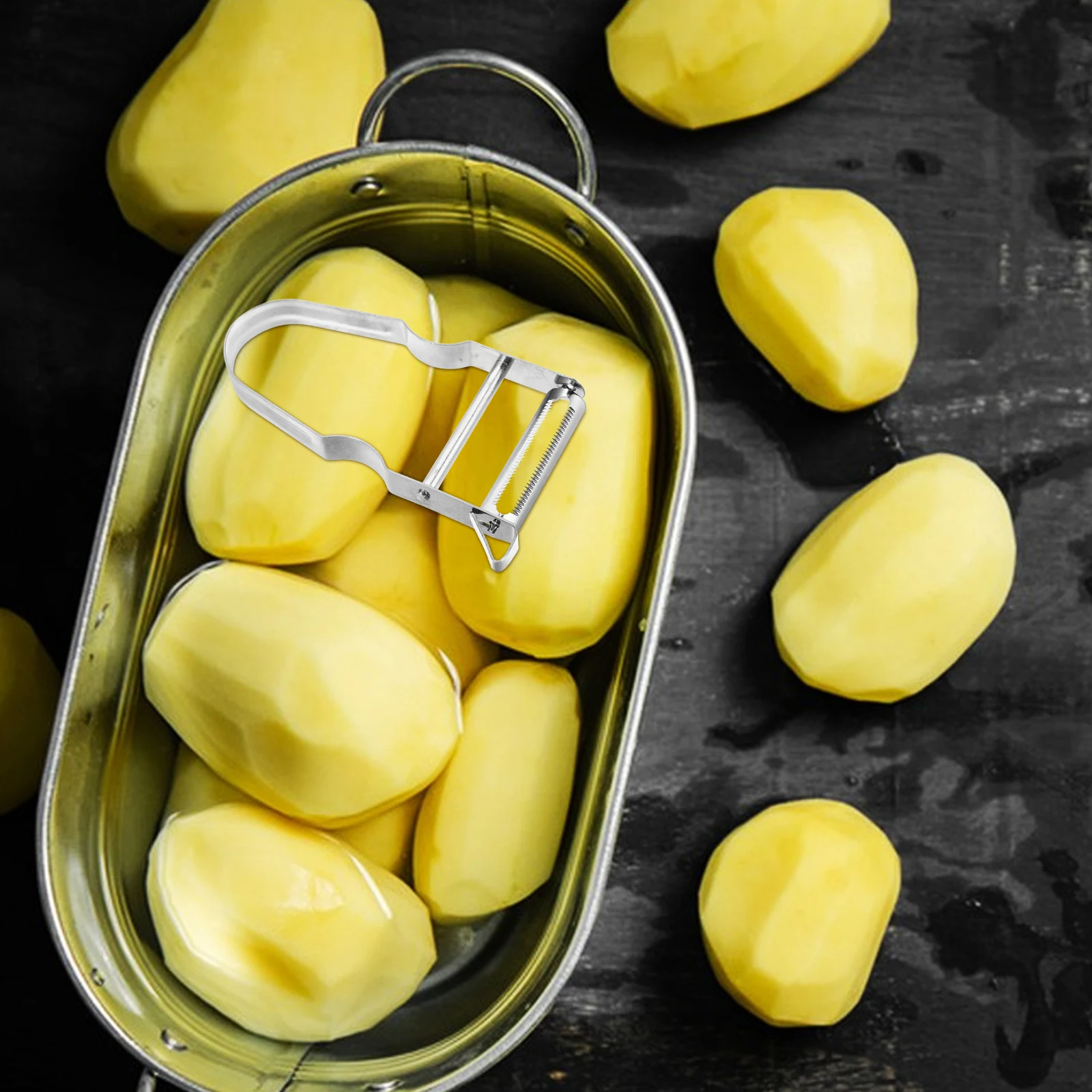 

2pcs Stainless Steel Vegetable Kitchen Tool For Potatoes Carrots Efficient Fast Peeling Compact Fruit Peeler Mango Cucumber