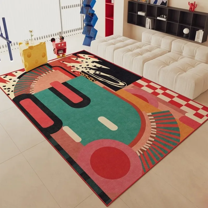 

Dopamine Art Living Room Carpet Creative Colorful Graffiti Carpets Children's Bedroom Bedside Plush Fluffy Rug Ковер 러그 Alfombra