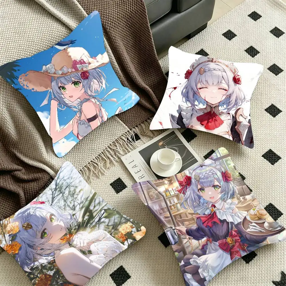 Noelle Genshin Impact Anime Pillow Case Fashion Square Pillowcase Bedroom Sofa Room Ins Decoration Leisure