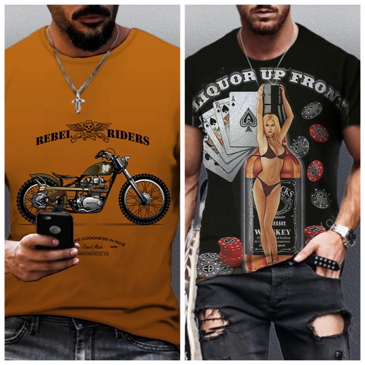 

Лето 2022, новая мужская быстросохнущая футболка с гоночным мотоциклом Dominates, удобная модная тенденция, свободная повседневная футболка Casua Y2K