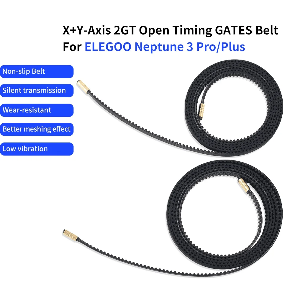 

for Neptune 3 Pro/Plus Belts Open Timing Gates Belt Width 6mm Rubber X-axis Y-axis 2GT for ELEGOO Neptune 3D Printer Accessories