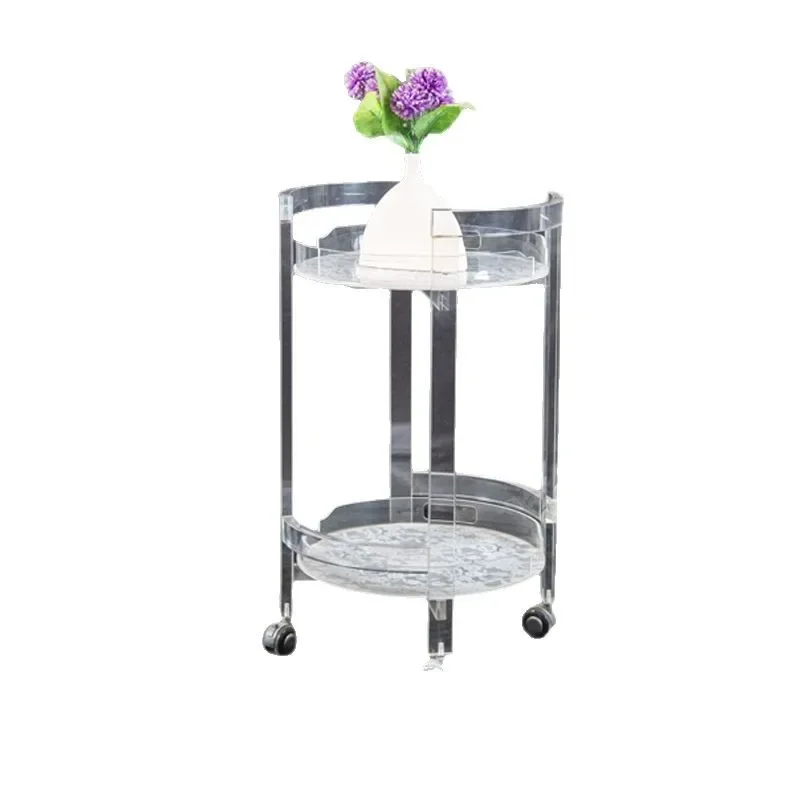

Acrylic mobile cart trolley rack snack storage rack bedroom trolley mobile rack