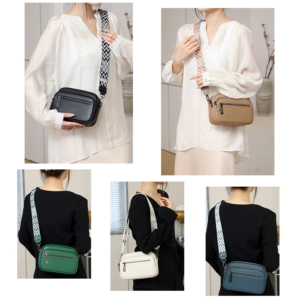 

Женская сумка через плечо, винтажная кожаная сумка-кроссбоди с регулируемыми ремнями, сумка-тоут с несколькими карманами, клатч-кошелек