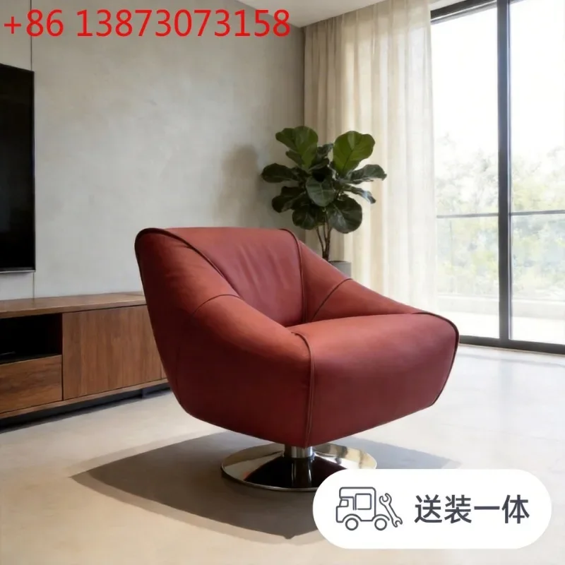 

Italian minimalist leather living room modern minimalist light luxury designer creative special-shaped corner leather art sofa