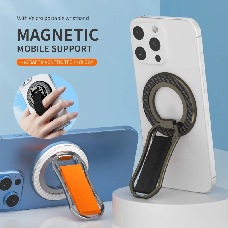

2025 Новый сильный магнитный держатель для телефона Magsafe с вращением на 360 градусов, двойная магнитная подставка для кольца на палец для iPhone 15 16 17 Xiaomi