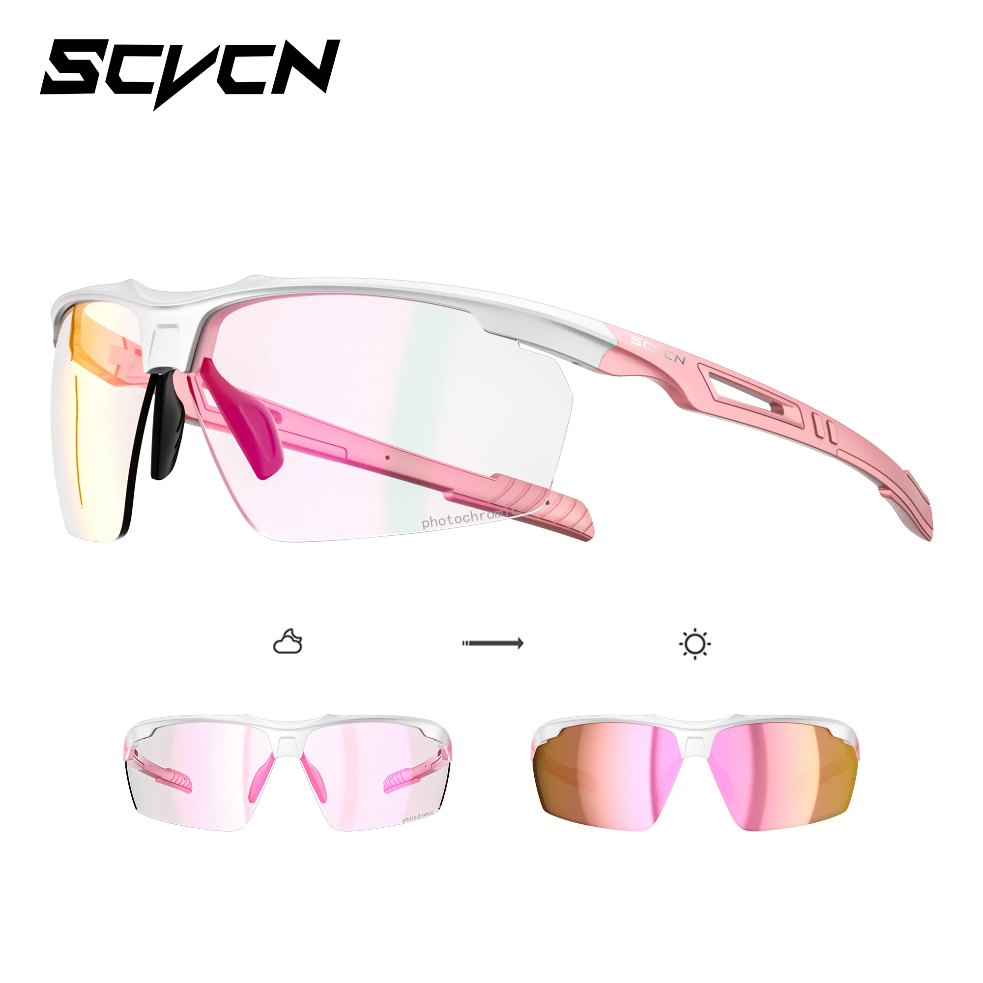 

SCVCN Новые солнцезащитные очки с защитой UV400 для мужчин и женщин, ветрозащитные очки для верховой езды, спортивные очки для пешего туризма, велосипедные фотохромные солнцезащитные очки