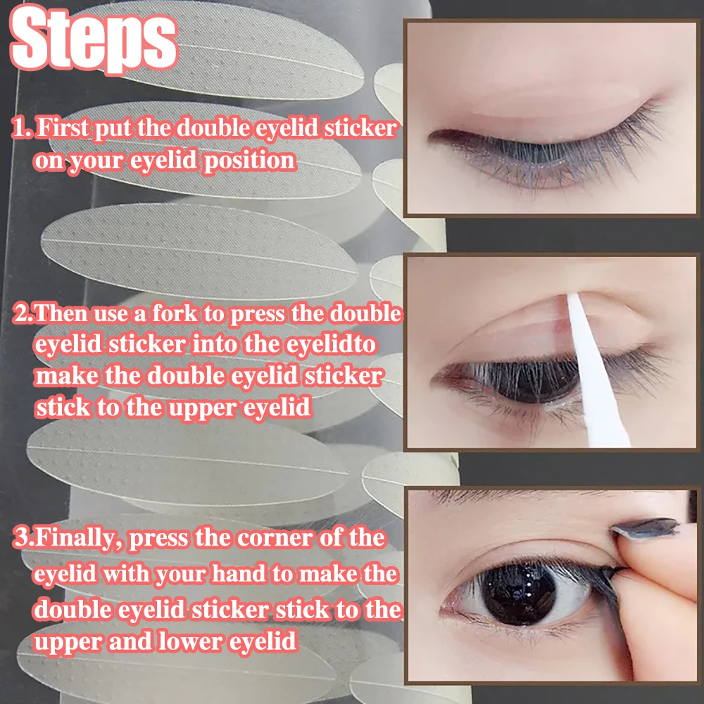 720/1056PCS Invisible Double Eyelid Tape Self-Adhesive Transparent Eyelid Stickers Slim/Wide Waterproof Fiber Stickers For Eyeli