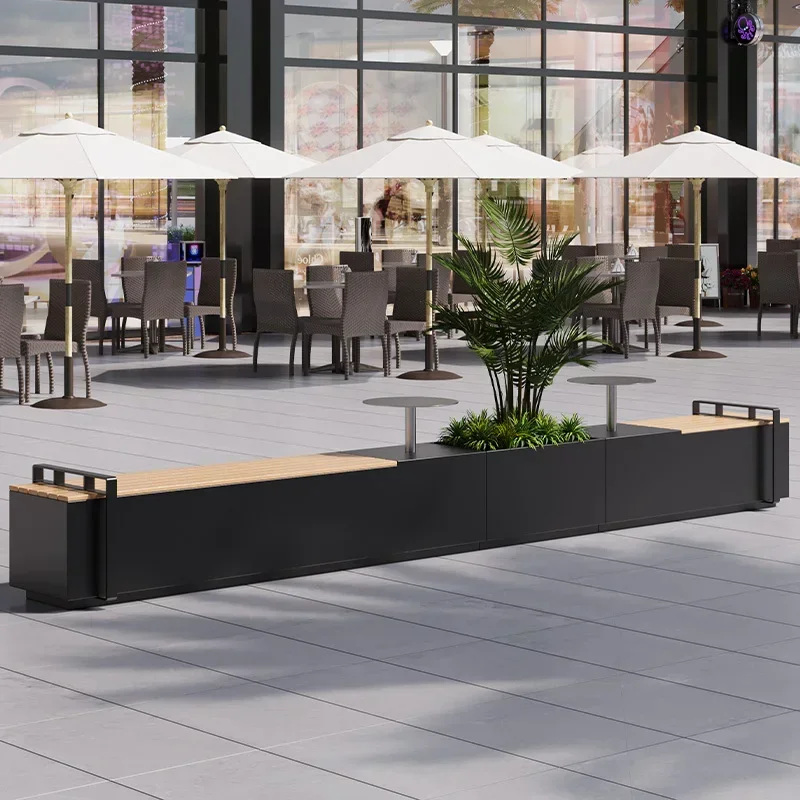 Outdoor leisure card seat flower box combination commercial pedestrian street restaurant outside flower groove imitation