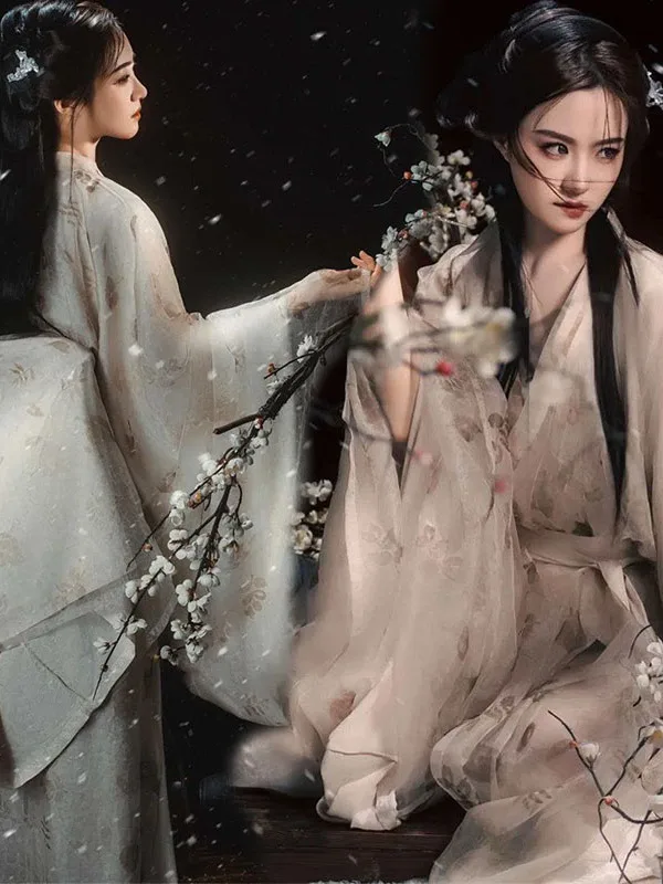 

Элегантный костюм Ханьфу в стиле династии Цзинь: прямая юбка, широкие рукава, воротник с дизайнерским акцентом, наряд для фотосессий, модная одежда для взрослых на весну-лето