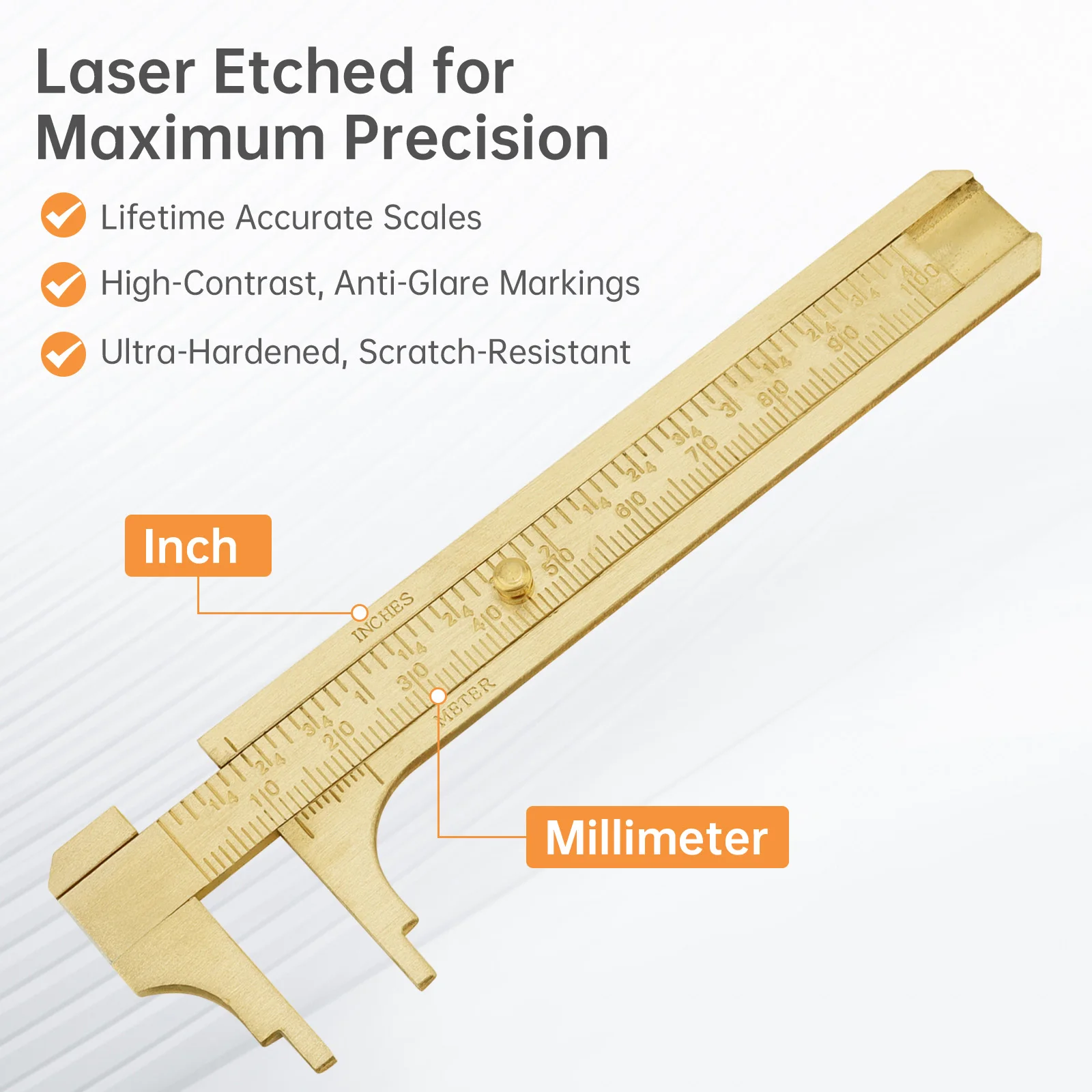 80mm/100mm Mini Single Double Scale Brass Vernier Caliper Measuring Ruler Portable Pocket Retro Copper Caliper
