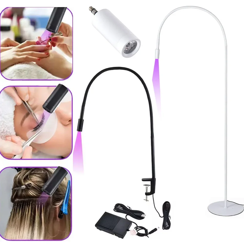 USB UV Ultraviolet Light LED UV Glue Curing Light Beauty Eyelash manicure False Eyelashes Grafting Foot Step Switch Floor Lamp
