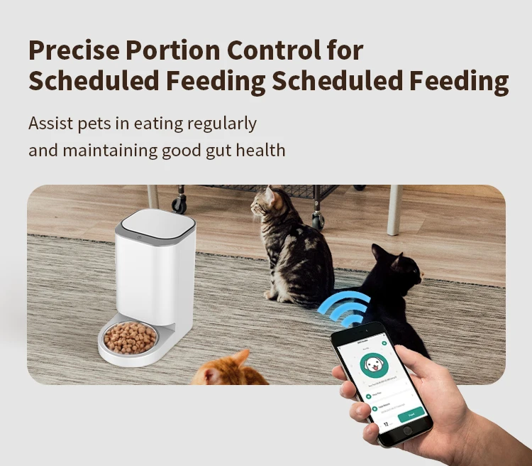 Intelligent Pet Feeder with One Bowl with Camer 4L Camera Video Recording Wifi Remote Control Cat Dog Small Animals Pet Feeder