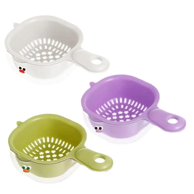 Grape Strainer Basket Fruit Strainer Duall Layer Veggie Colander Draining Washer Basket With Handle For Pasta Spaghetti Berry