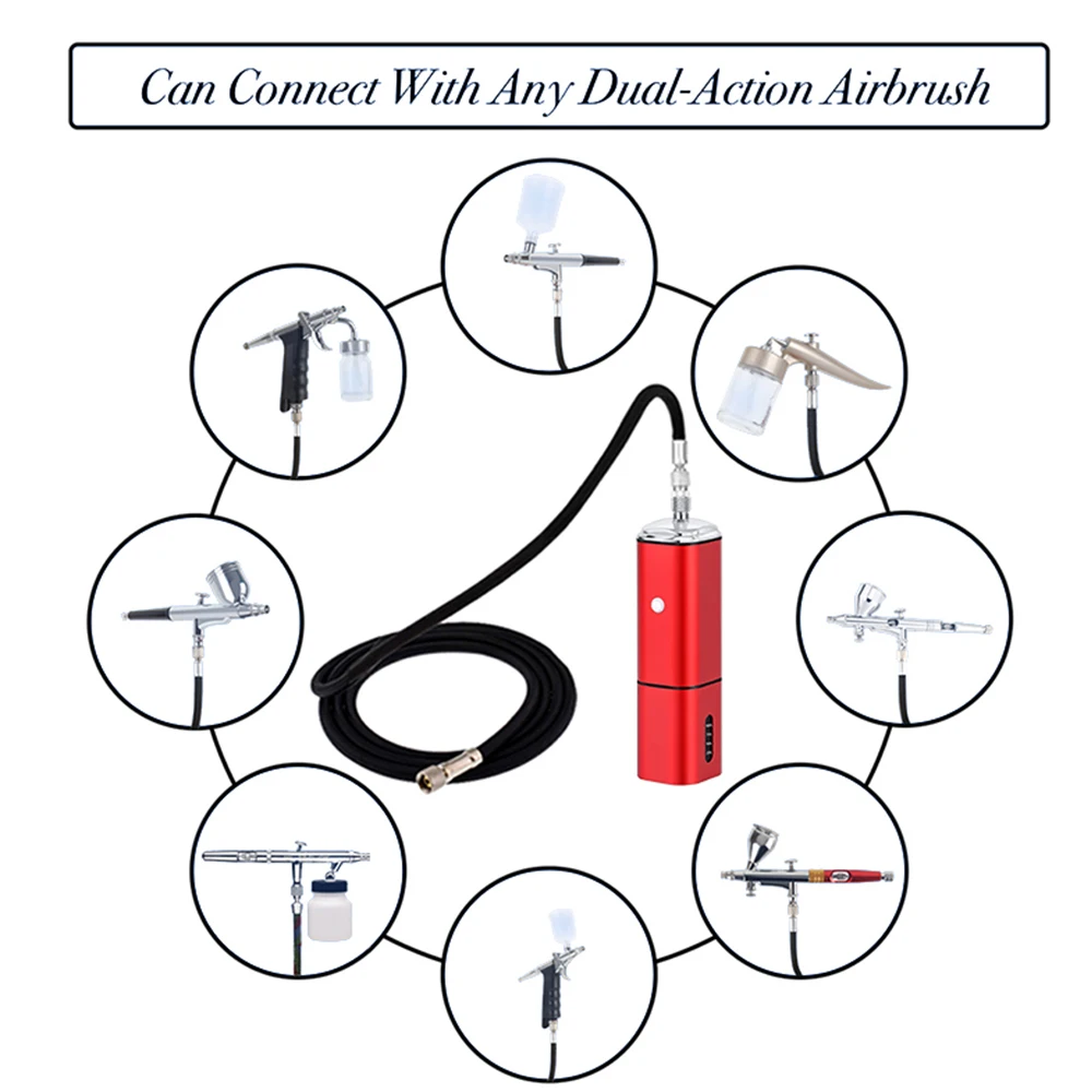 Casubrais Mini TM90-185 Wireless Airbrush Compressor Extra Battery Type C High Pressure Commercial Manufacture Machine