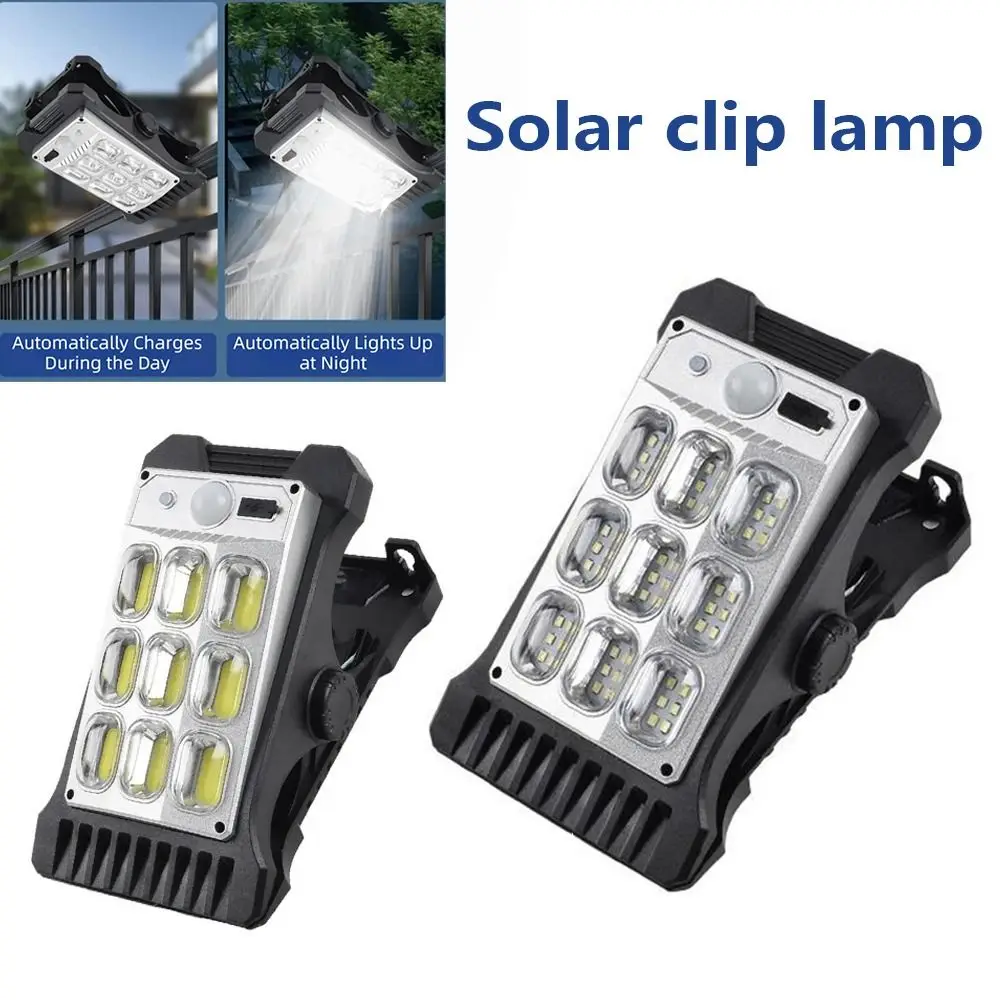 

Водонепроницаемые солнечные светильники-клипсы с 3 режимами, COB LED, для сада и стен, с датчиком движения PIR, перезаряжаемые, для улицы