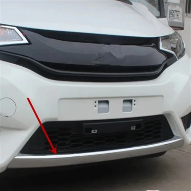 

WELKINRY For Honda Fit Jazz GK 3rd Generation 2014-2017 ABS Chrome Front Car Head Face Bumper Cover Trim