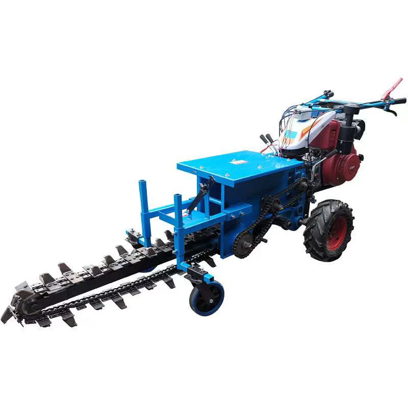 Walk Behind Trencher Machine Engineering Chain Trencher Chainsaw Trencher 100 cm Deep Ditcher For Digging Soil