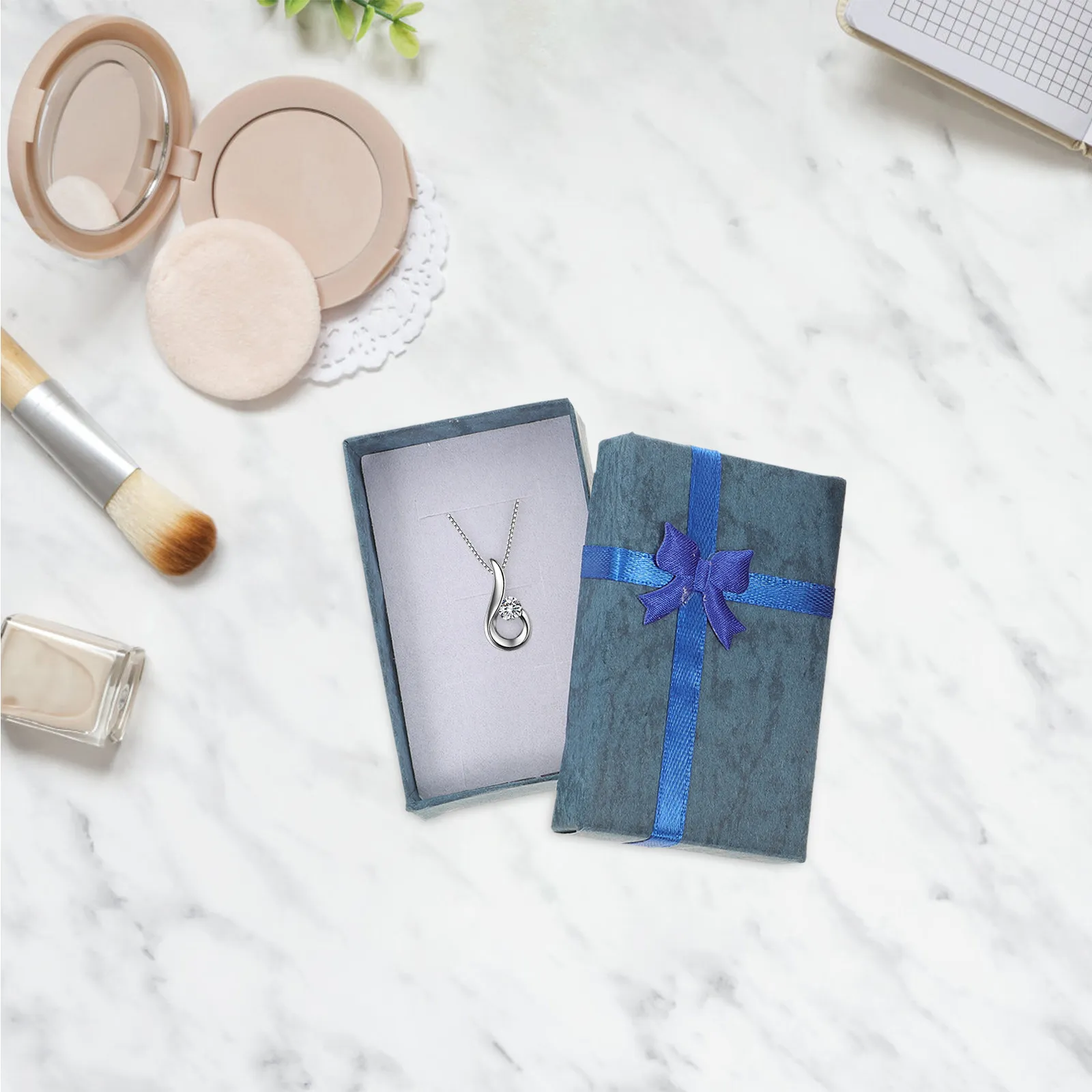 

6 шт. подарочные коробки для украшений с бантом, маленькие коробки для хранения серег, ожерелий, колец, упаковочные коробки для ювелирных изделий