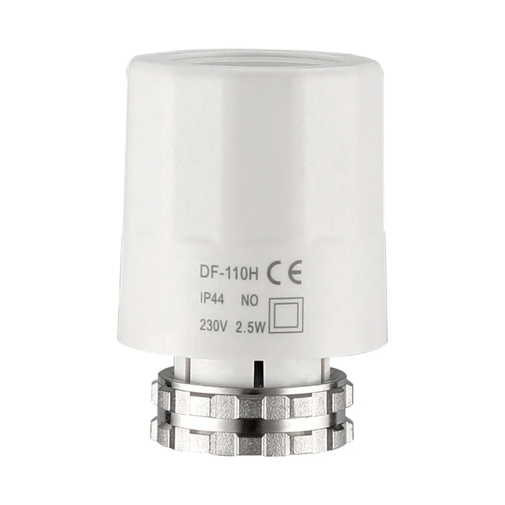 Normally Open Electric Thermal Actuator 24V 230V Underfloor Heating Manifold M30x1.5 Wax Expansion Silent 2.5W Energy Efficient