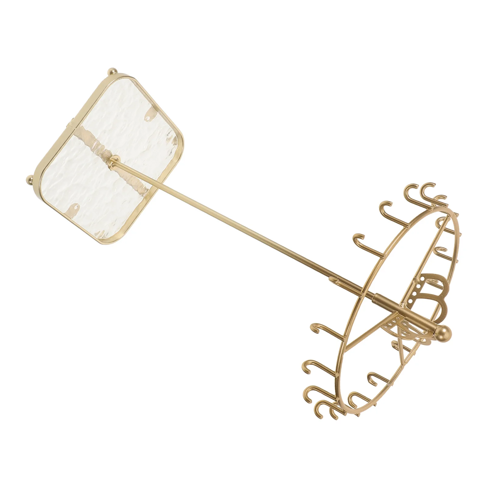 

Rotatable Jewelry Display Stand Acrylic Base Solid Metal Necklace Organizer Earring Holder Bracelet Holder Jewelry Rack