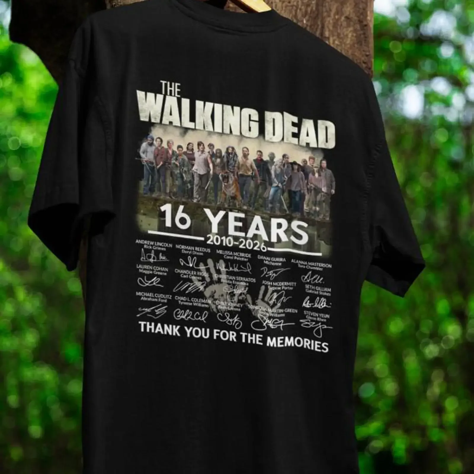 The Walking Dead 16 Years Anniversary T Shirt Wake of Zombie Apocalypse Classic Movie vintage Washed Versatile designer clothes