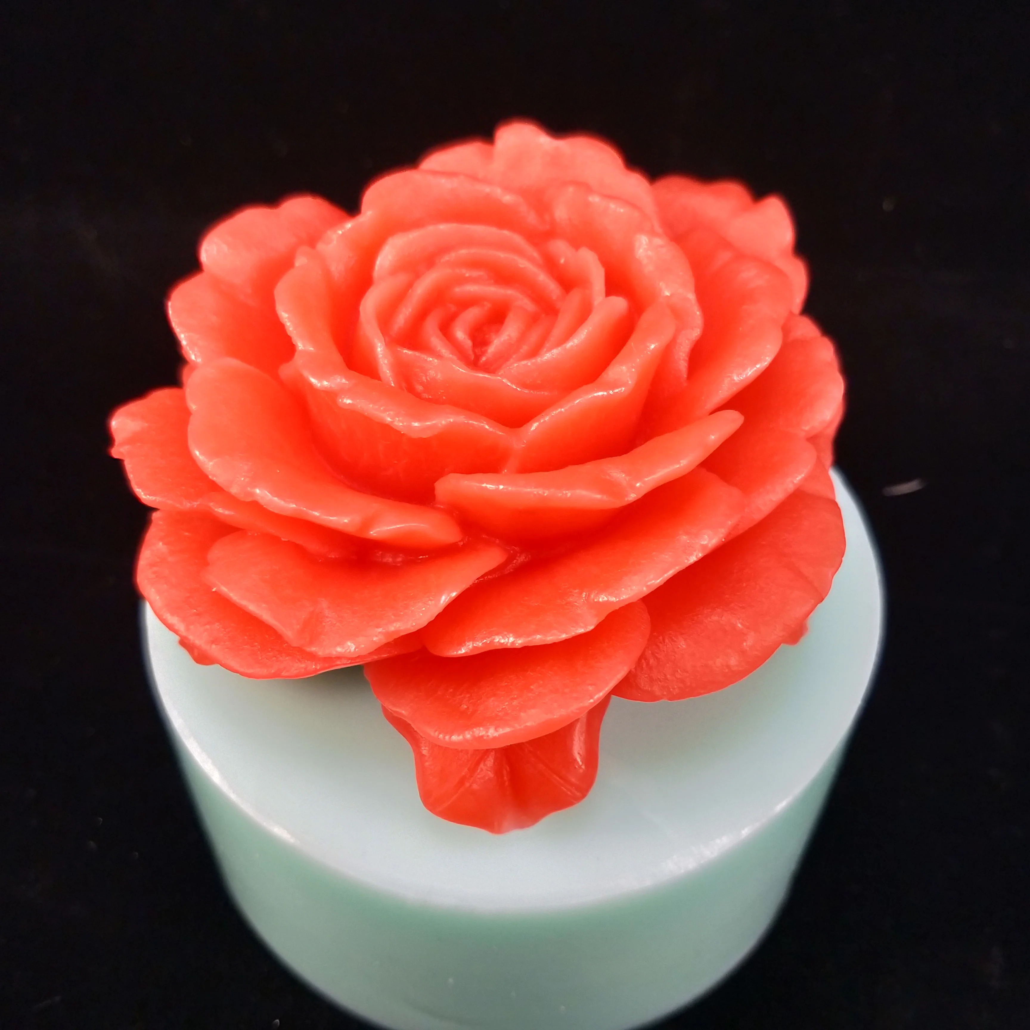 

HC0189 PRZY Flowers Mould Rose Molds Oversized Rose With Leaves Soap Candle Mold Mold Silicone Rose Bouquet Soap Molds