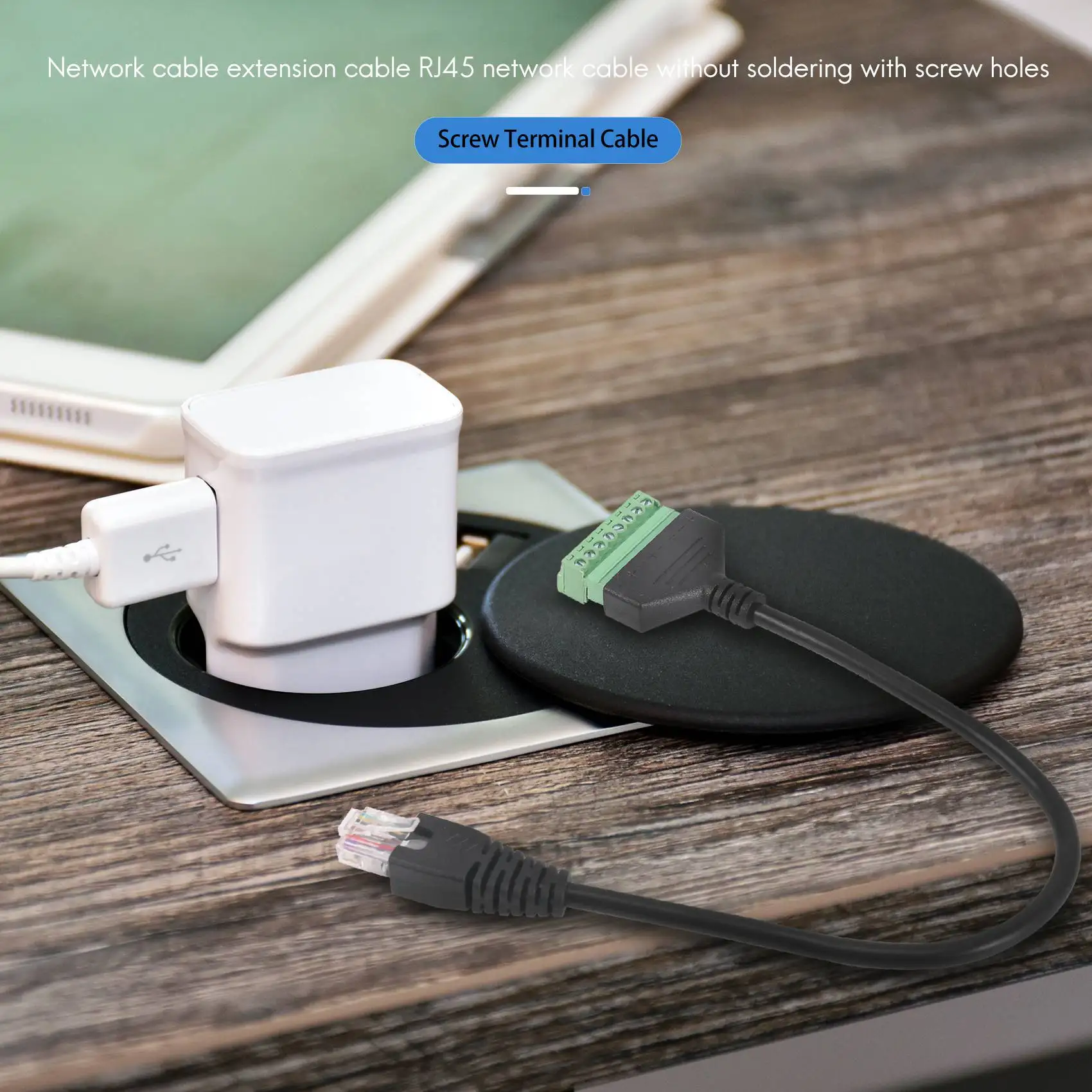 Cable de extensión RJ45 macho a 8 pines para Cat5/6/7, extensor Ethernet AV