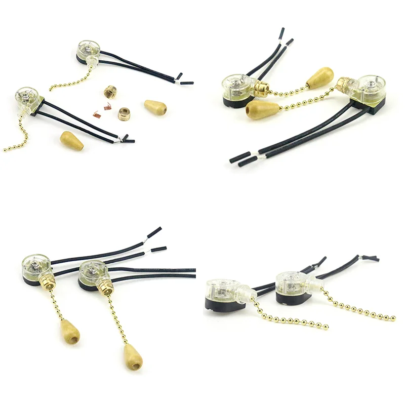 1Set Control Energy Saving Electrical Accessories Convenient Universal Ceiling Fan Wall Light Replacement Pull Chain Cord Switch