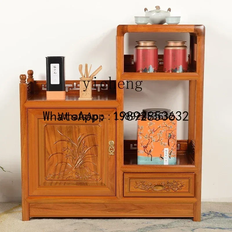 X-29   solid wood tea cabinet household tea table Chinese tea cabinet small wall side dining storage cabinet