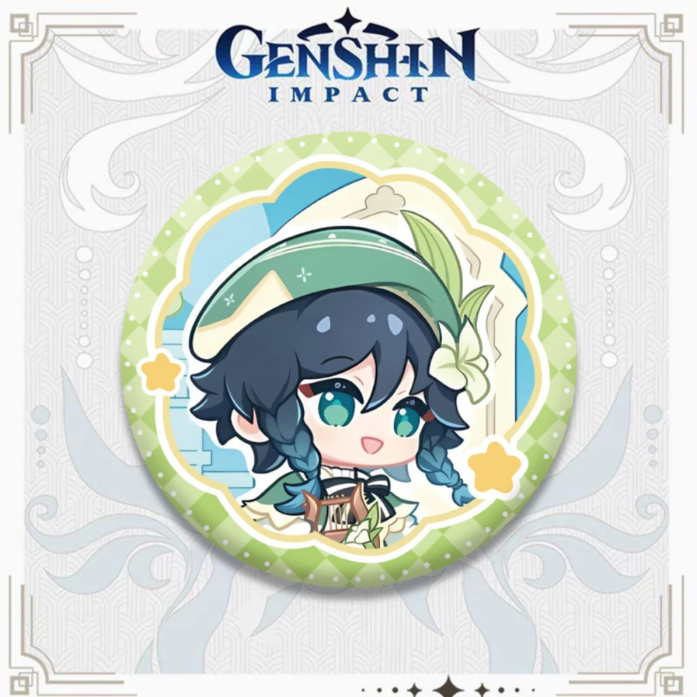 58MM Game Genshin Impact Furina Venti Beelzebul Brooch Badge Gifts Pendant Halloween view 2