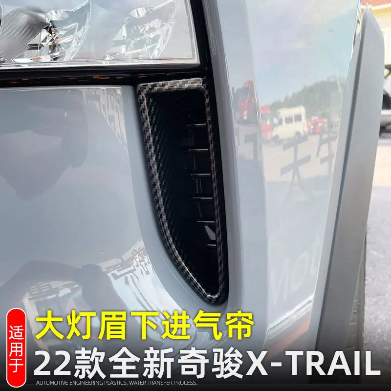 

For Nissan Rogue X-trail 2021 2022 2023 Chrome Headlights Eyebrow Strips Front Head Light Lamp Cover Trim Car Styling